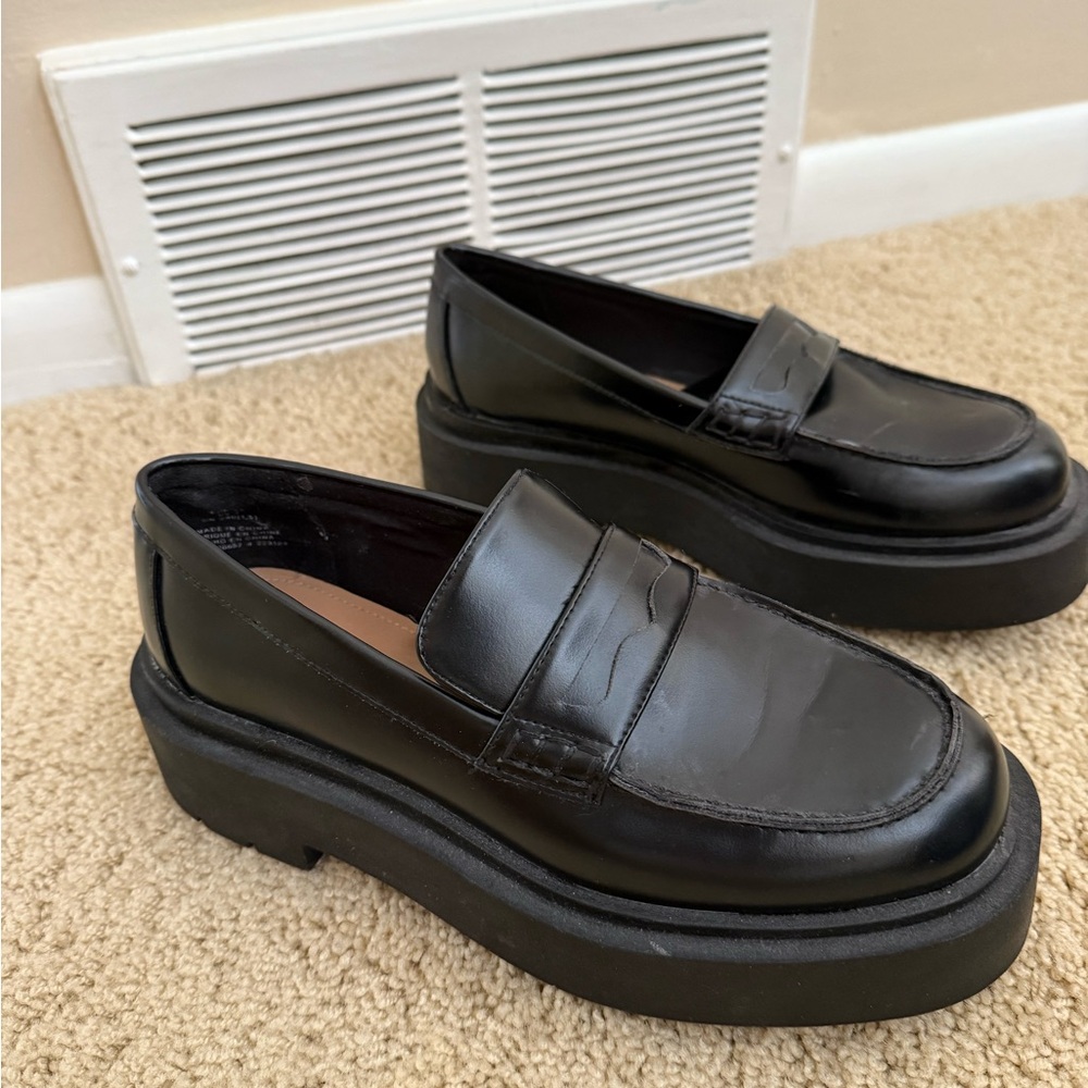 H&M Black Platform Loafers
